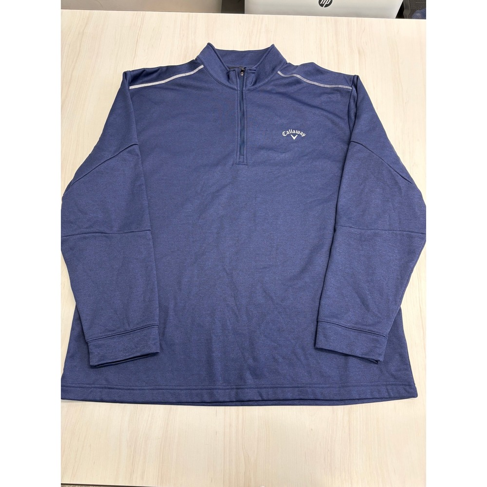 Callaway Golf Quarter Zip Pullover Men's 2XL Blue Performance Stretch Jacket